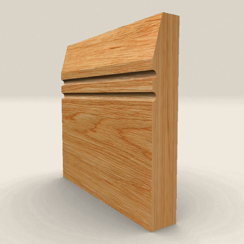 Chamfered Square C Grooved 2 Solid Oak Skirting Board Chamfered Square C Grooved 2 solid oak skirting board profile