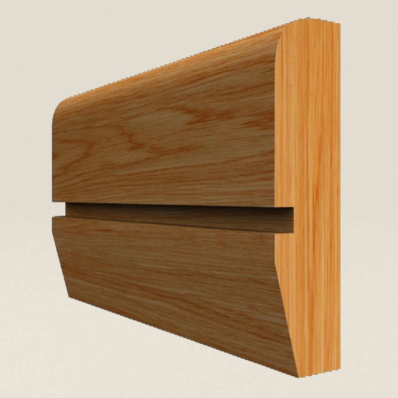 Chamfered Square Grooved Solid Oak Dado Rail Chamfered Square Grooved solid oak dado rail profile