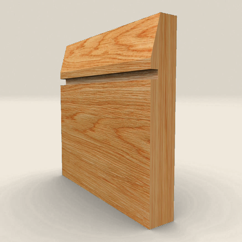 Chamfered Square Grooved Solid Oak Skirting Board Chamfered Square Grooved solid oak skirting board profile