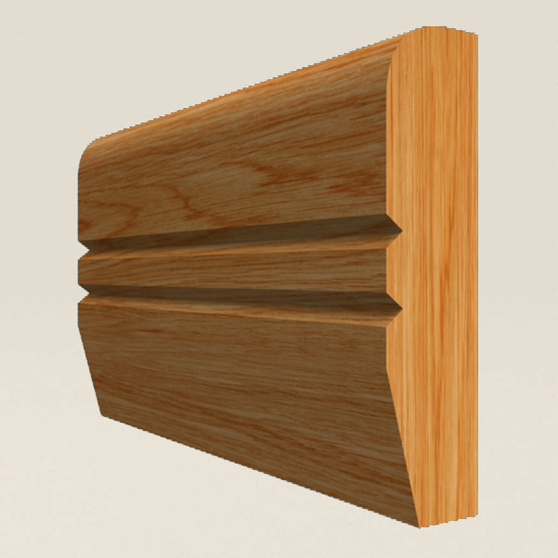Chamfered Square V Grooved 2 Solid Oak Dado Rail Chamfered Square V Grooved 2 solid oak dado rail profile