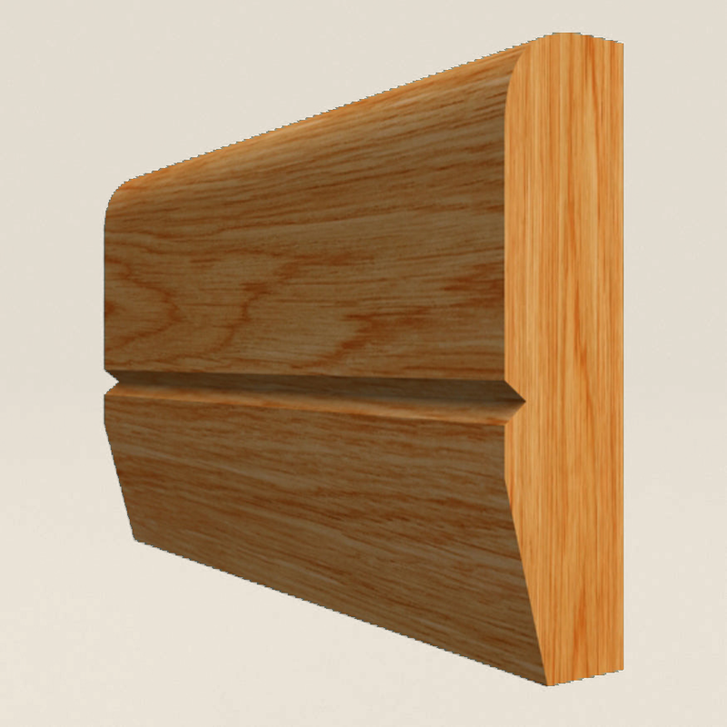 Chamfered Square V Grooved Solid Oak Dado Rail Chamfered Square V Grooved solid oak dado rail profile