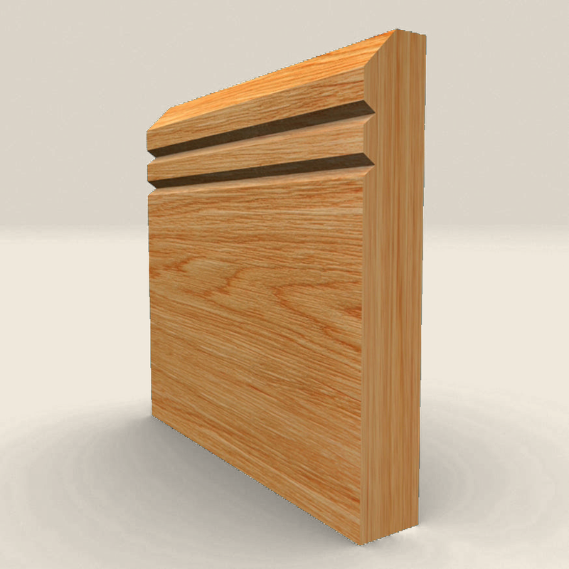 Edge V Grooved 2 Solid Oak Skirting Board Edge V Grooved 2 solid oak skirting board profile