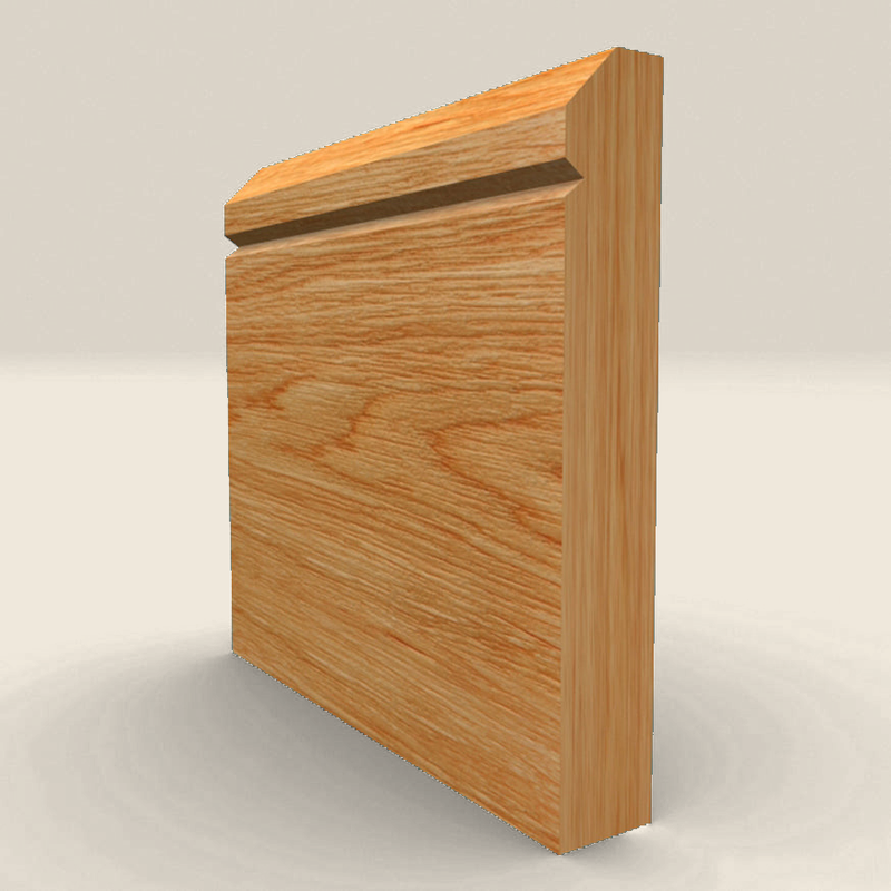 Edge V Grooved Solid Oak Skirting Board Edge V Grooved solid oak skirting board profile