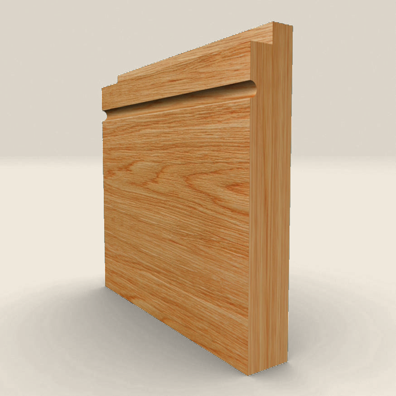 Single Step C Grooved Solid Oak Skirting Board Single Step C Grooved solid oak skirting board profile