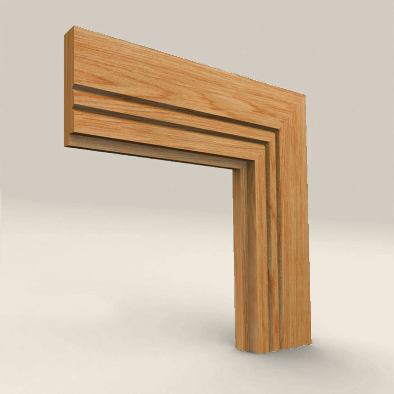 Single Step V Grooved 2 Solid Oak Architrave Single Step V Grooved 2 solid oak architrave profile