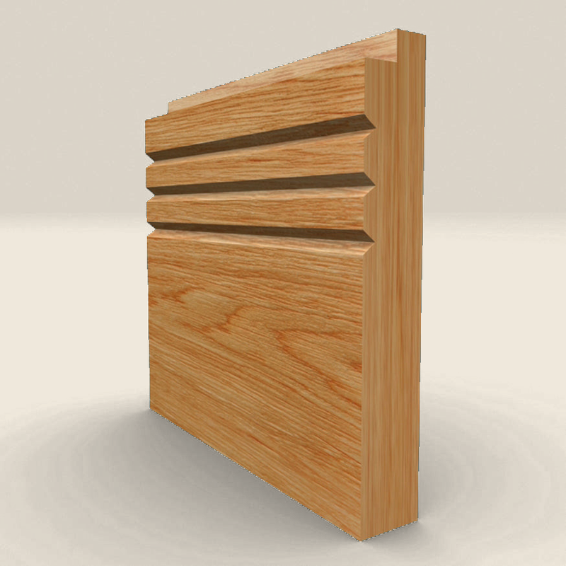 Single Step V Grooved 3 Solid Oak Skirting Board Single Step V Grooved 3 solid oak skirting board profile
