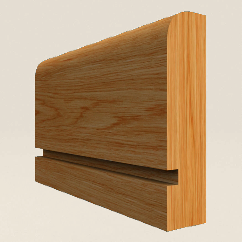 Square Edge Grooved Solid Oak Dado Rail Square Edge Grooved solid oak dado rail profile