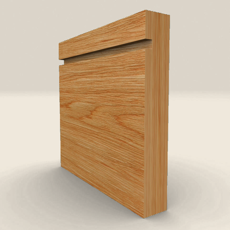 Square Edge Grooved Solid Oak Skirting Board Square Edge Grooved solid oak skirting board profile