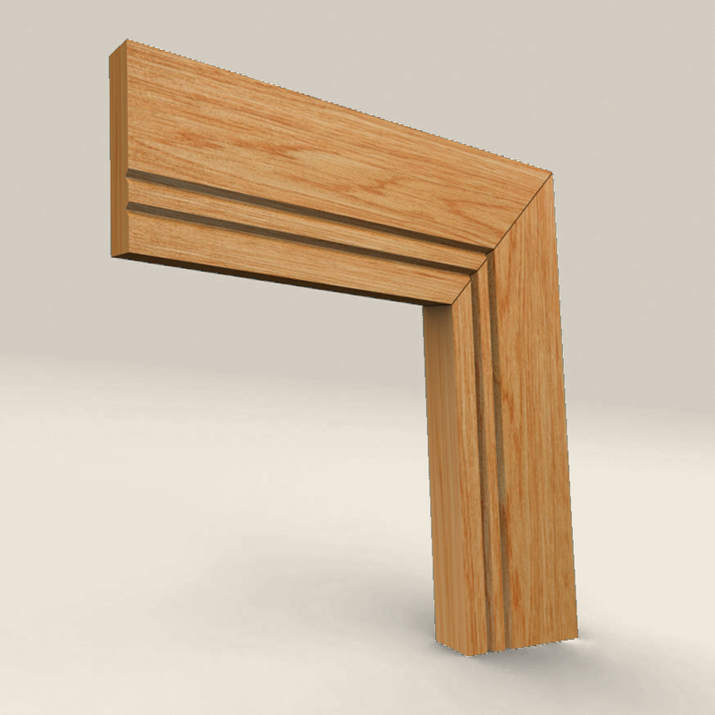 Square Edge V Grooved 2 Solid Oak Architrave Square Edge V Grooved 2 solid oak architrave profile