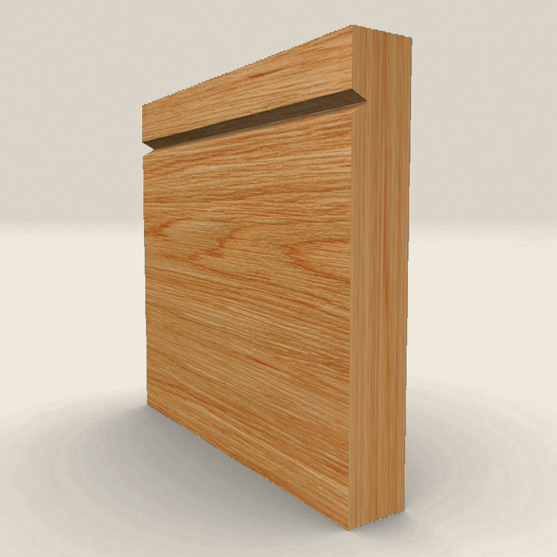 Square Edge V Grooved Solid Oak Skirting Board Square Edge V Grooved solid oak skirting board profile